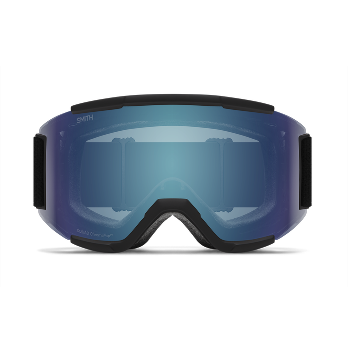 SMITH Squad Black - ChromaPop Everyday Blue Mirror + Yellow Snow Goggle Snow Goggles Smith 