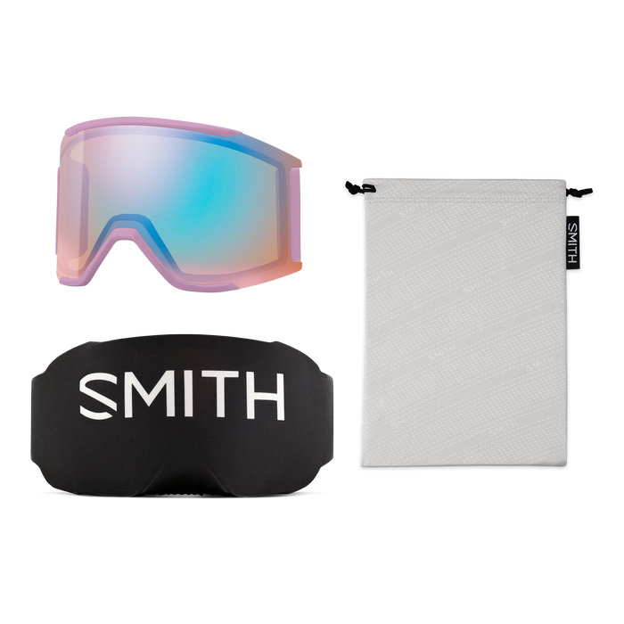 SMITH Squad MAG Proper Pink - ChromaPop™ Sun Black + ChromaPop Storm Blue Sensor Mirror Snow Goggle Snow Goggles Smith 