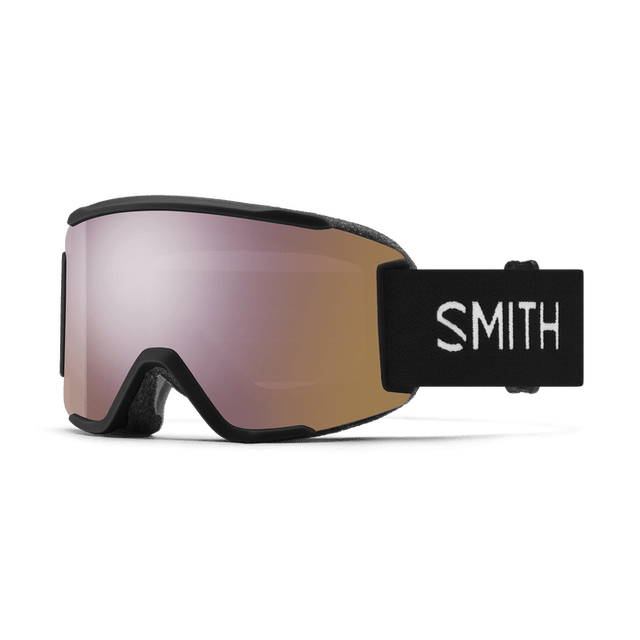SMITH Squad S Black - ChromaPop Everyday Rose Gold Mirror + Clear Snow Goggle Snow Goggles Smith 