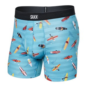 SAXX DropTemp Cooling Mesh Boxer Brief Underwear Paddlers Blue Men's Underwear Saxx 