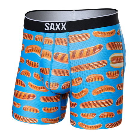 SAXX Volt Breathable Mesh Boxer Brief Underwear All-American Wiener Blue Men's Underwear Saxx 