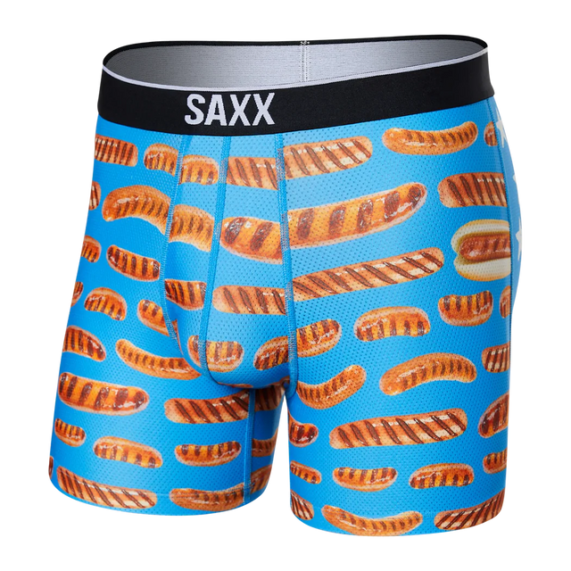 SAXX Volt Breathable Mesh Boxer Brief Underwear All-American Wiener Blue Men's Underwear Saxx 