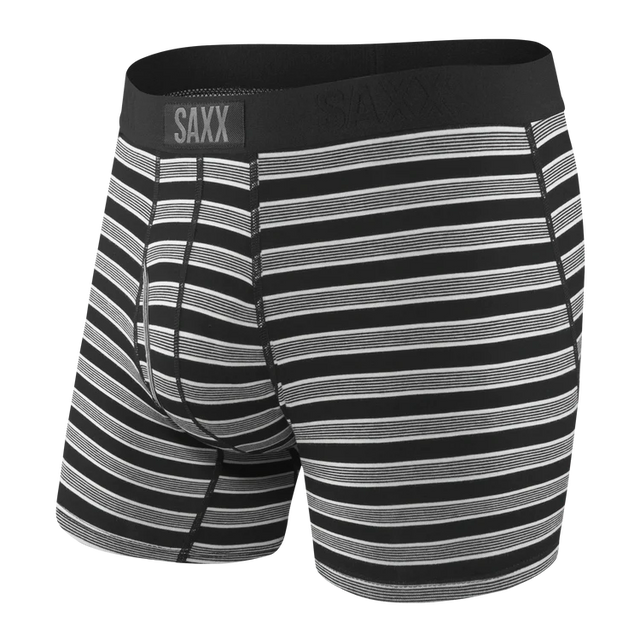 SAXX Ultra Super Soft Boxer Brief Underwear Black Crew Stripe Men's Underwear Saxx 