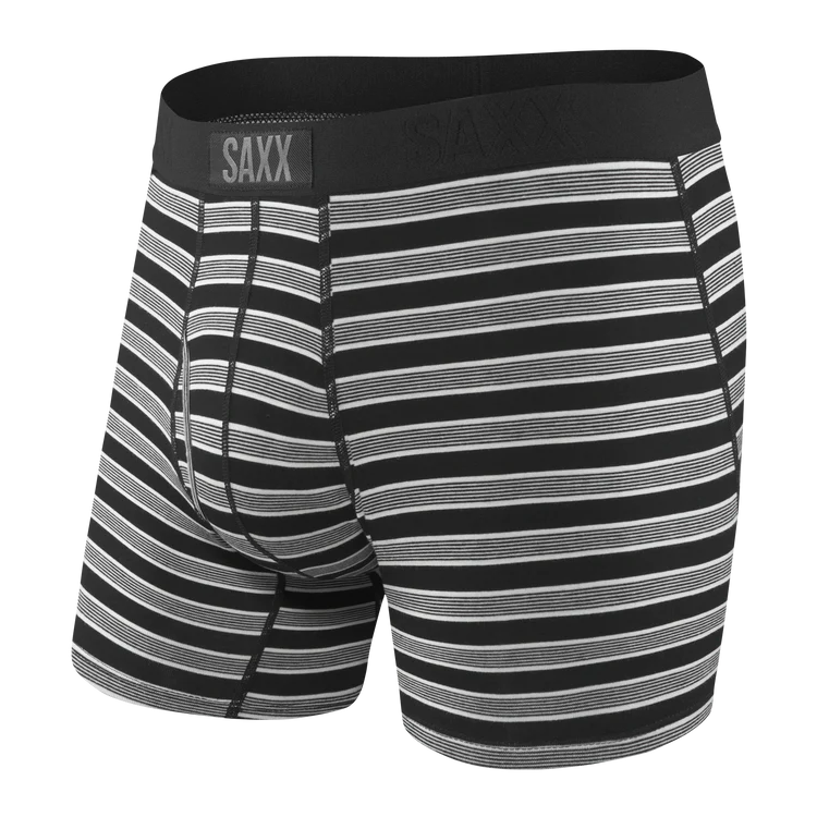 SAXX Ultra Super Soft Boxer Brief Underwear Black Crew Stripe Men's Underwear Saxx 