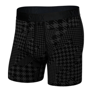SAXX 22nd Century Silk Lounge Boxer Brief Underwear Dogstooth Camo- Black Men's Underwear Saxx 