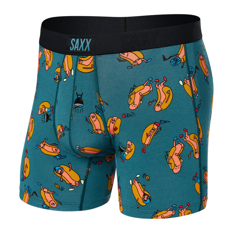 SAXX Vibe Super Soft Boxer Brief Tailgaters Teal Men's Underwear Saxx 