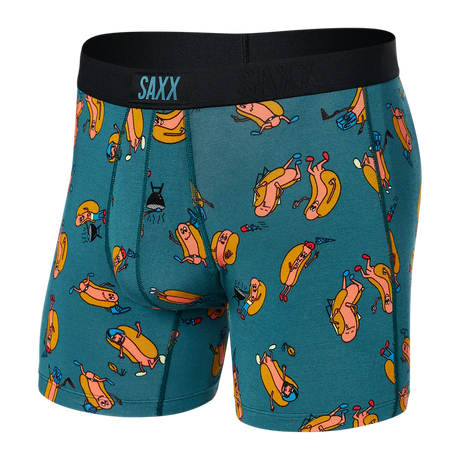 SAXX Vibe Super Soft Boxer Brief Tailgaters Teal Men's Underwear Saxx 