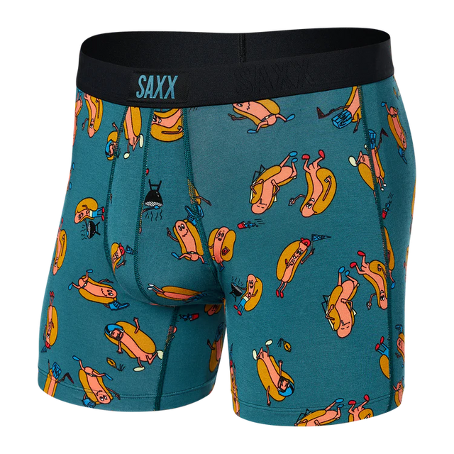 SAXX Vibe Super Soft Boxer Brief Tailgaters Teal Men's Underwear Saxx 