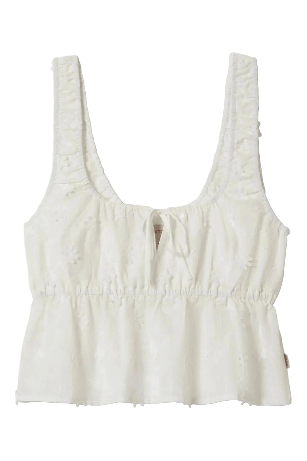 BRIXTON Women's The Abigail Tie Top Off White Floral Women's Tank Tops and Halter Tops Brixton 
