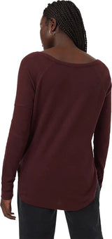 TENTREE Women's Waffle Crewneck Longsleeve Shirt Vintage Mulberry Women's Long Sleeve T-Shirts Tentree 