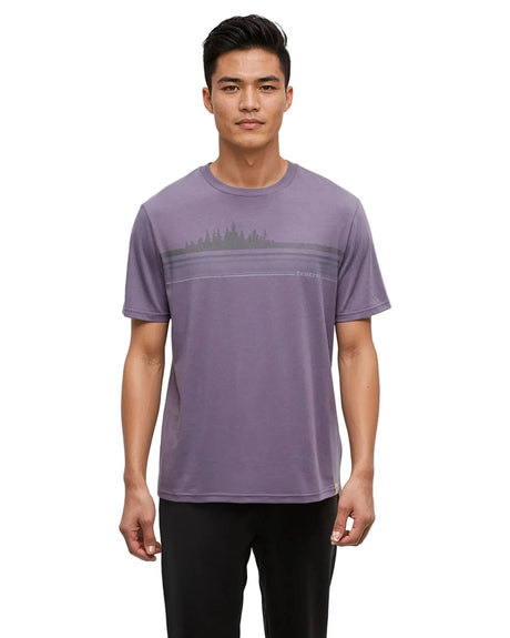 TENTREE Retro Treeline T-Shirt Smokey Violet/Mountain View Men's Short Sleeve T-Shirts Tentree 