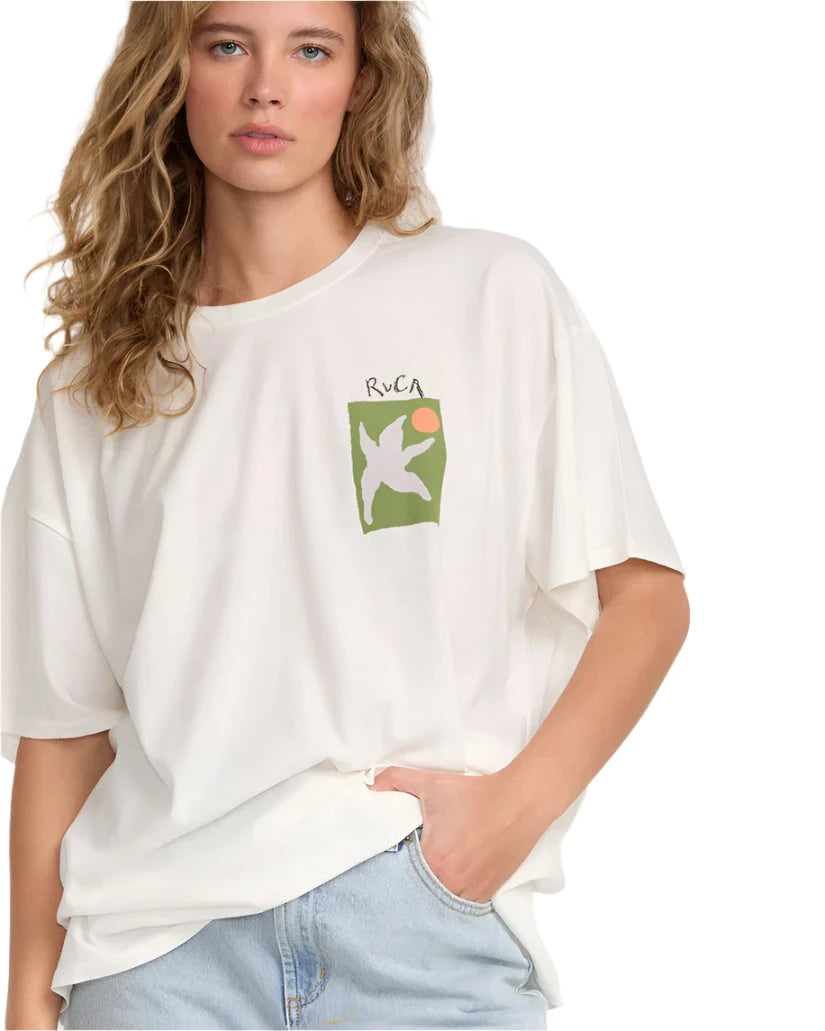 RVCA Women's Baggie Tee T-Shirt Vintage White Women's Short Sleeve T-Shirts RVCA 