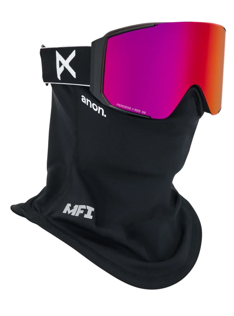 ANON Sync Black - Perceive Sunny Red + Perceive Cloudy Burst + MFI Face Mask Snow Goggle Snow Goggles Anon 