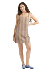 BRIXTON Women's The Cabana Mesh Tunic Dress Multi Color Zigzag Women's Dresses Brixton 