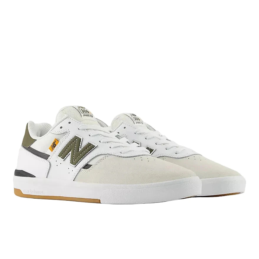 NB NUMERIC Jamie Foy 306 Cup Shoes White/Dark Moss Men's Skate Shoes New Balance 