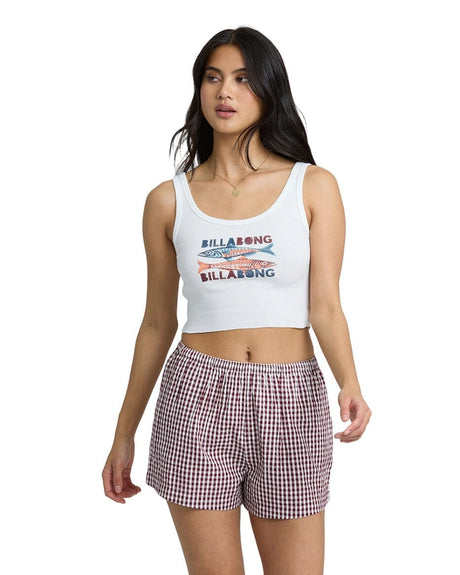 BILLABONG Women's Sun Fade Printed Shorts Red Dahlia Women's Shorts Billabong 