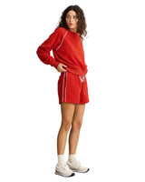 RHYTHM Women's Pipe Polar Crewneck Cherry