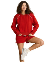 RHYTHM Women's Pipe Polar Crewneck Cherry