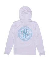 SALTY CREW Boys Global Hooded Sunshirt White/Slate Youth Rashguards Salty Crew 