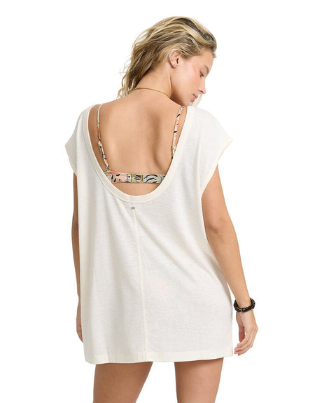BILLABONG Women's Hallow Wave Mini Short Sleeve Dress Salt Crystal Women's Dresses Billabong 
