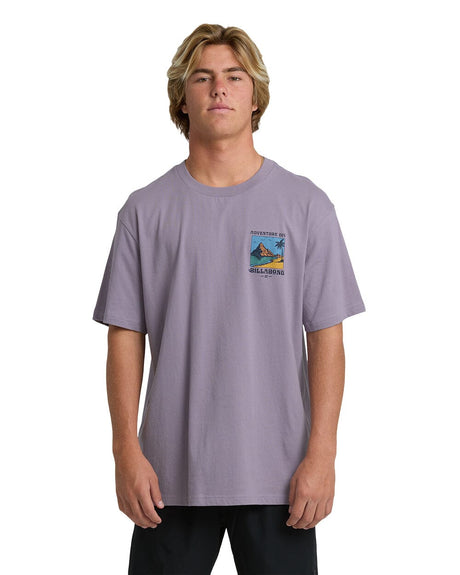 BILLABONG Post Cards A/DIV T-Shirt Purple Ash Men's Short Sleeve T-Shirts Billabong 