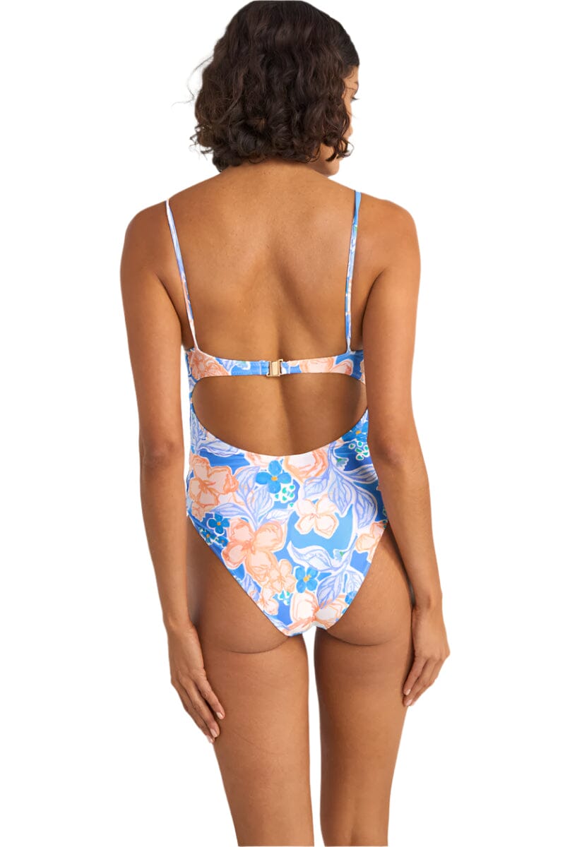 RHYTHM Women's Paradise Floral Tie Front One Piece Blue Women's One Pieces Rhythm 