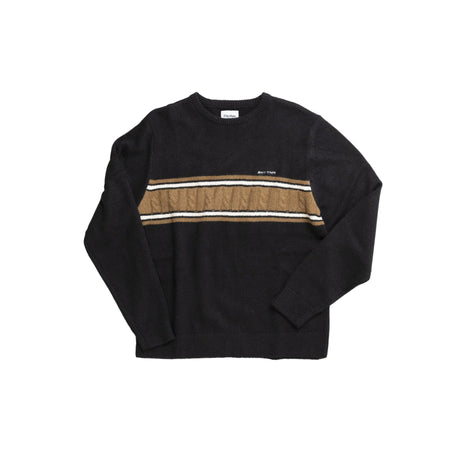 RHYTHM Mohair Stripe Knit Black Men's Sweaters Rhythm 