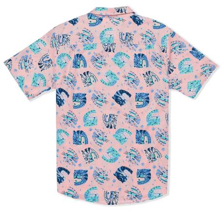 HURLEY HURLEY One And Only Lido Stretch Short Sleeve Button Up Candy Pink Men's Short Sleeve Button Up Shirts Hurley 