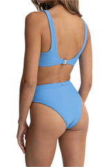 RHYTHM Women's Classic Hi Waist Bikini Bottom Blue Women's Bikini Bottoms Rhythm 