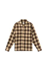 RHYTHM Plaid Long Sleeve Flannel Brown Men's Long Sleeve Button Up Shirts Rhythm 