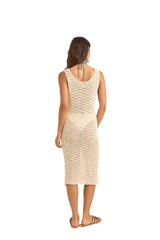 RHYTHM Women's Maddie Knit Scoop Neck Midi Dress Cream Women's Dresses Rhythm 