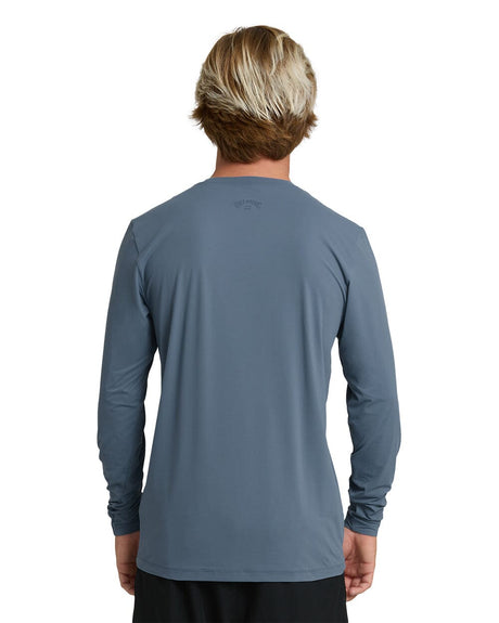 BILLABONG All Day Wave Loose Fit Long Sleeve Surf T-Shirt Blue Fog Men's Rashguards Billabong 