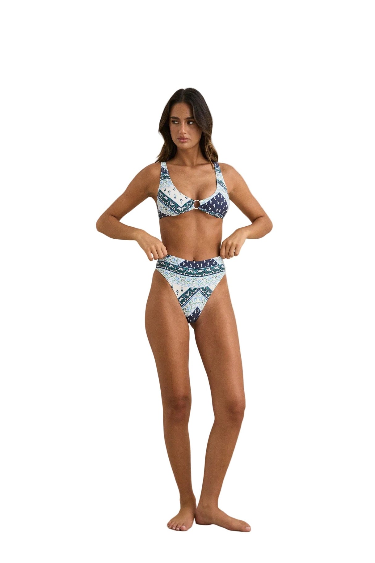 RHYTHM Women's Seacliff Support Tall Tri Bikini Top Navy Women's Bikini Tops Rhythm 