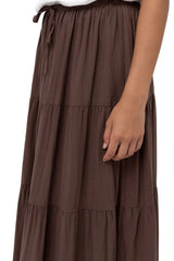 RHYTHM Women's Classic Tiered Maxi Skirt Chocolate Women's Skirts Rhythm 