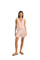 RHYTHM Women's Lola Check Vest Dusty Pink Women's Vests Rhythm 