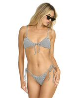 BILLABONG Women's Wave Check Cara Bralette Bikini Top Black Pebble Women's Bikini Tops Billabong 