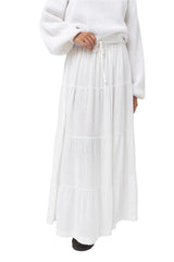 RHYTHM Women's Classic Tiered Maxi Skirt White Women's Skirts Rhythm 