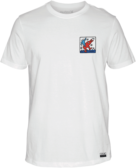 HURLEY Keith Haring Dolphin Ride T-Shirt White Men's Short Sleeve T-Shirts Hurley 