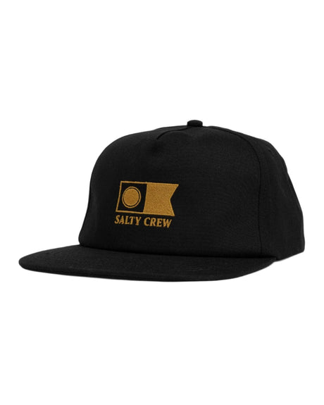 SALTY CREW Flagship 5 Panel Hat Black Men's Hats Salty Crew 