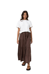RHYTHM Women's Classic Tiered Maxi Skirt Chocolate Women's Skirts Rhythm 