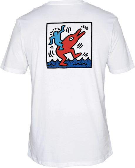 HURLEY Keith Haring Dolphin Ride T-Shirt White Men's Short Sleeve T-Shirts Hurley 