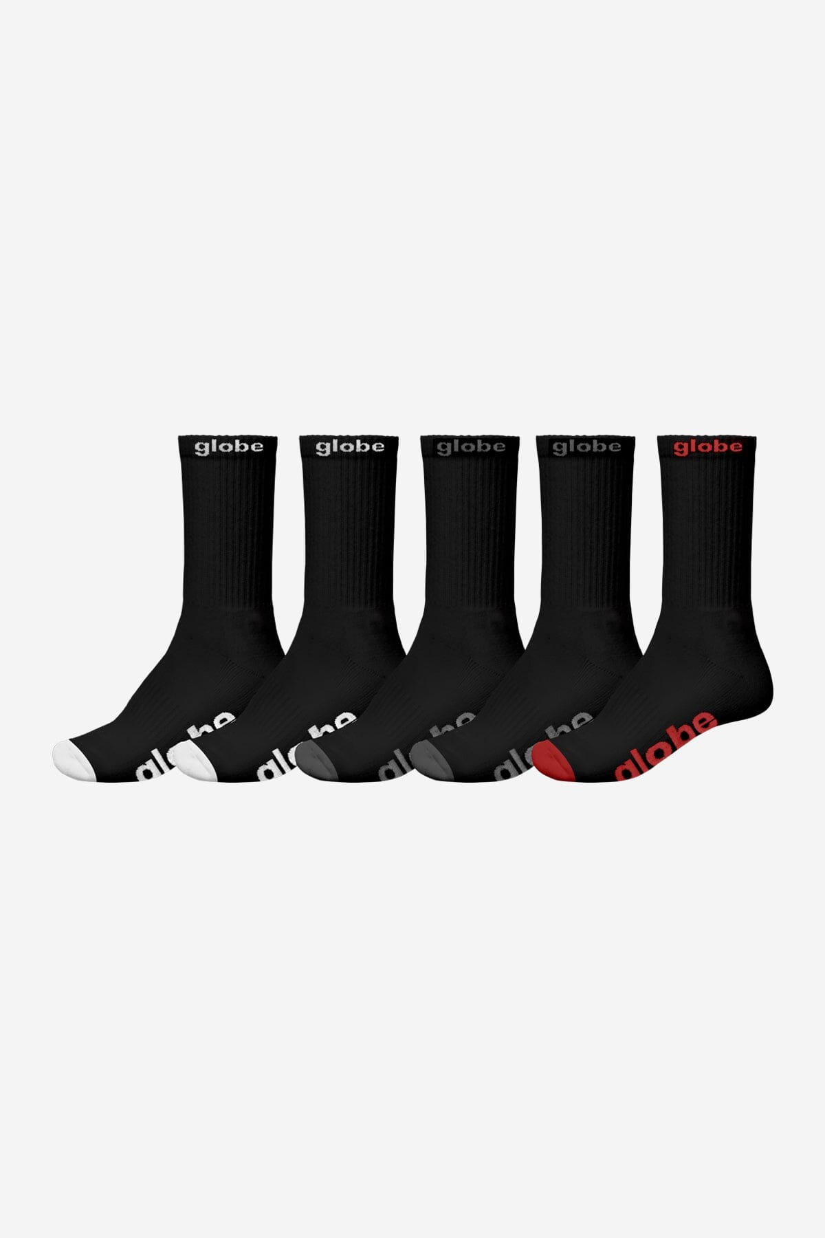 GLOBE OG Socks 5 Pack Black/Assorted Men's Socks Globe 