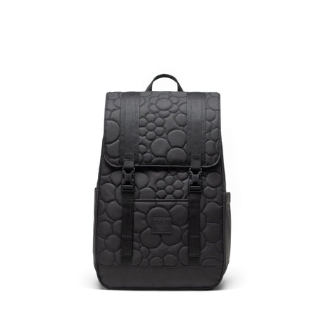 HERSCHEL Quilted Retreat Small Backpack Black Tonal Daisy Backpacks Herschel Supply Company 