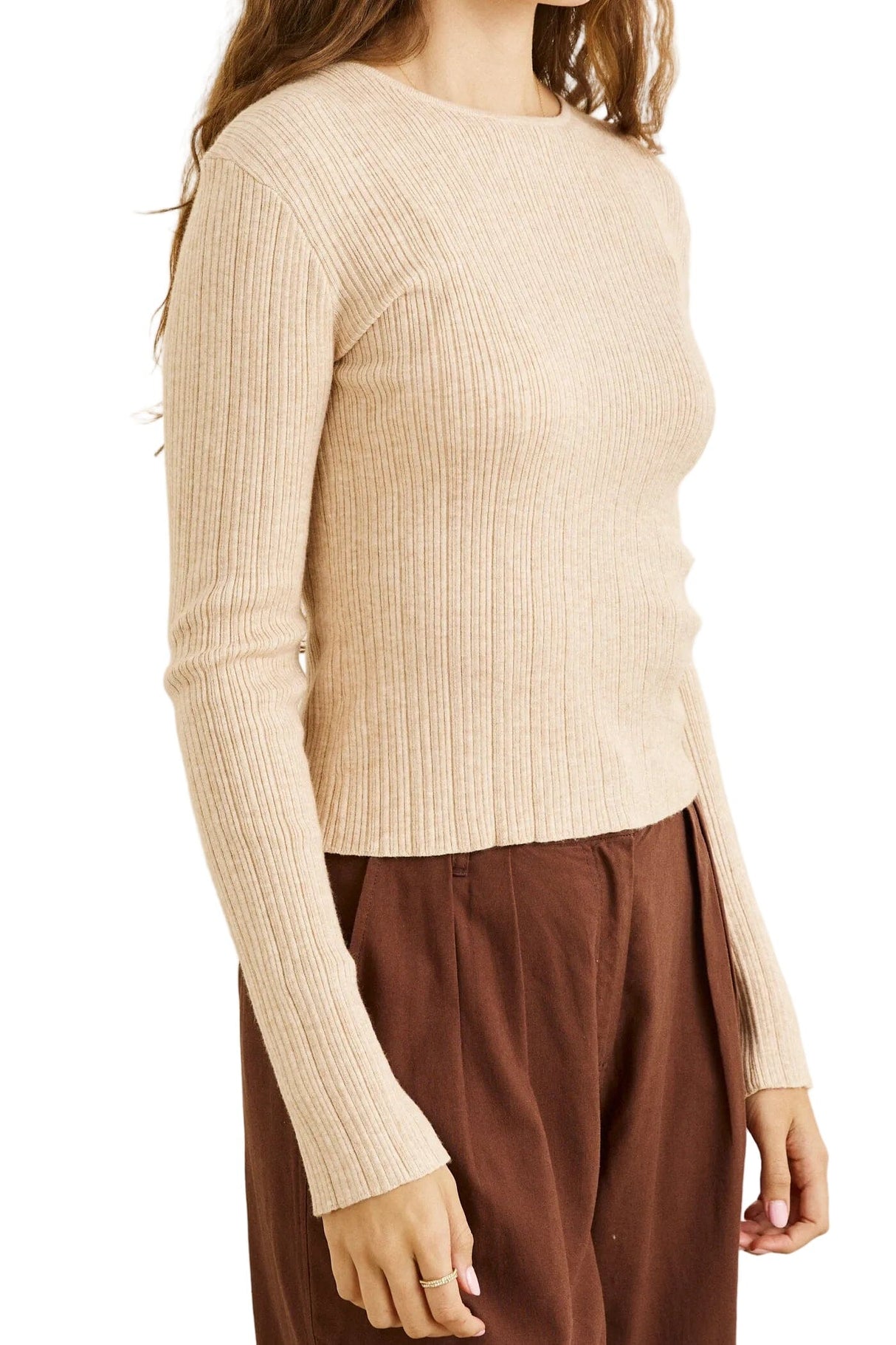 RHYTHM Women's Essential Long Sleeve Knit Top Oat Women's Long Sleeve T-Shirts Rhythm 