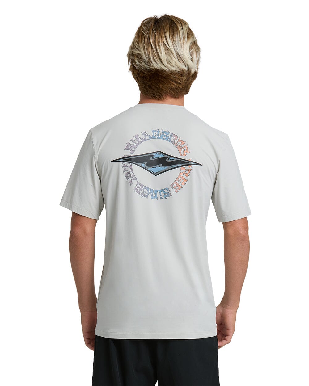 BILLABONG Hollow Diamond Loose Fit Surf T-Shirt Silver Men's Rashguards Billabong 