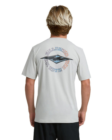 BILLABONG Hollow Diamond Loose Fit Surf T-Shirt Silver Men's Rashguards Billabong 