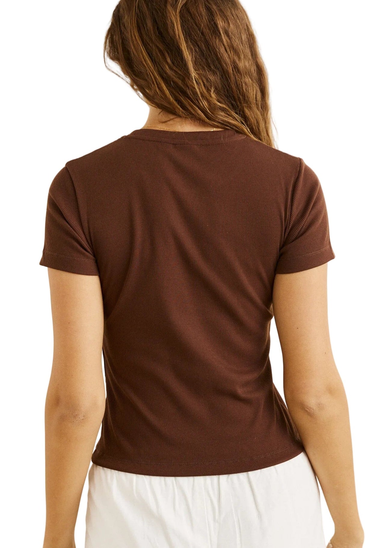 RHYTHM Women's Everyday Rib T-Shirt Chocolate Women's Short Sleeve T-Shirts Rhythm 