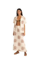 RHYTHM Women's Seafarer Short Sleeve Shirt Brown Women's Blouses Rhythm 