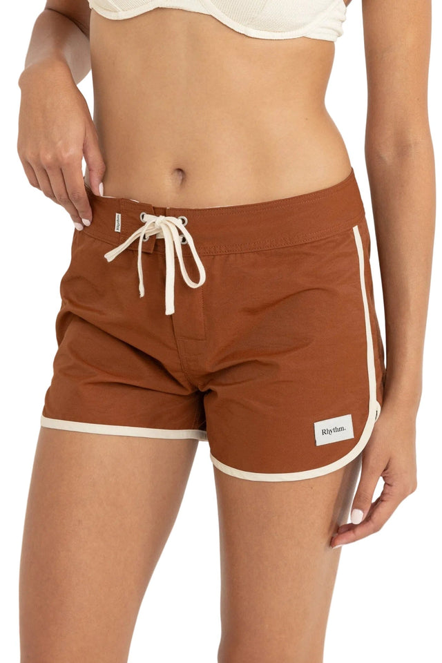 RHYTHM Women's Cabana Boardshorts Brown Women's Boardshorts Rhythm 