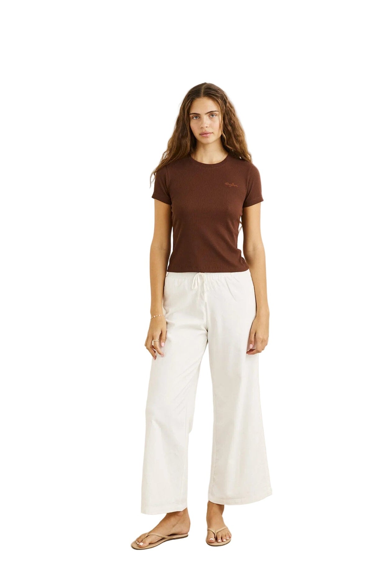 RHYTHM Women's Everyday Rib T-Shirt Chocolate Women's Short Sleeve T-Shirts Rhythm 